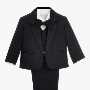 Boys Black Formal Blazer Suit with Bow Tie
